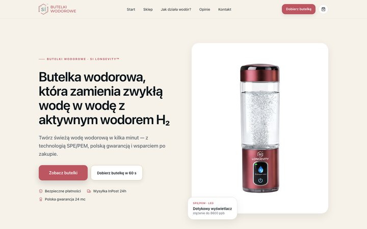 Butelki Wodorowe - sklep e-commerce